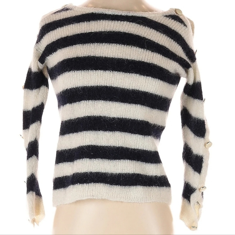 Sezane Mohair Striped Long Sleeve Shirt Size XS